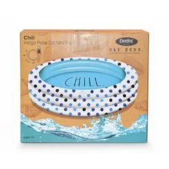Rae Dunn - Indigo Polka Dot Inflatable Mini Pool - Chill -Equipment Pools Indigo Polka Dot Inflatable Mini Pool Chill 3