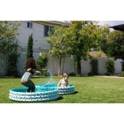 Rae Dunn - Indigo Polka Dot Inflatable Mini Pool - Relax -Equipment Pools Indigo Polka Dot Inflatable Mini Pool Relax 5