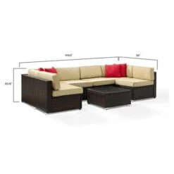 Crosley - KO70146-BR Sea Island 7-Piece Wicker Sectional Set 14 Crosley - KO70146-BR Sea Island 7-Piece Wicker Sectional Set -Equipment Pools KO70146 BR Sea Island 7 Piece Wicker Sectional Set 2