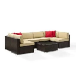 Crosley - KO70146-BR Sea Island 7-Piece Wicker Sectional Set 18 Crosley - KO70146-BR Sea Island 7-Piece Wicker Sectional Set -Equipment Pools KO70146 BR Sea Island 7 Piece Wicker Sectional Set 6