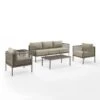 Crosley - KO70272LB-TE Cali Bay 5-Piece Taupe Wicker And Metal Sofa Set