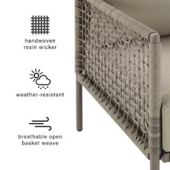 Crosley - KO70272LB-TE Cali Bay 5-Piece Taupe Wicker And Metal Sofa Set -Equipment Pools KO70272LB TE Cali Bay 5 Piece Taupe Wicker and Metal Sofa Set 15