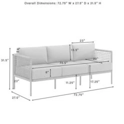 Crosley - KO70272LB-TE Cali Bay 5-Piece Taupe Wicker And Metal Sofa Set -Equipment Pools KO70272LB TE Cali Bay 5 Piece Taupe Wicker and Metal Sofa Set 9