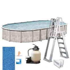 Marina 18'x33' X 52" Oval Above Ground Pool Package -Equipment Pools Marina 18x33 x 52 Oval Above Ground Pool Package 3