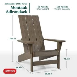 Keter - Montauk Adirondack Chair, Brown -Equipment Pools Montauk Adirondack Chair Brown 3