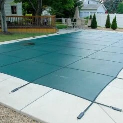 GLI - Original Mesh 16' X 36' Rectangle Safety Cover With 4' X 8' Center End Step, Green -Equipment Pools Original Mesh 16 x 36 Rectangle Safety Cover with 4 x 8 Center End Step Green 10