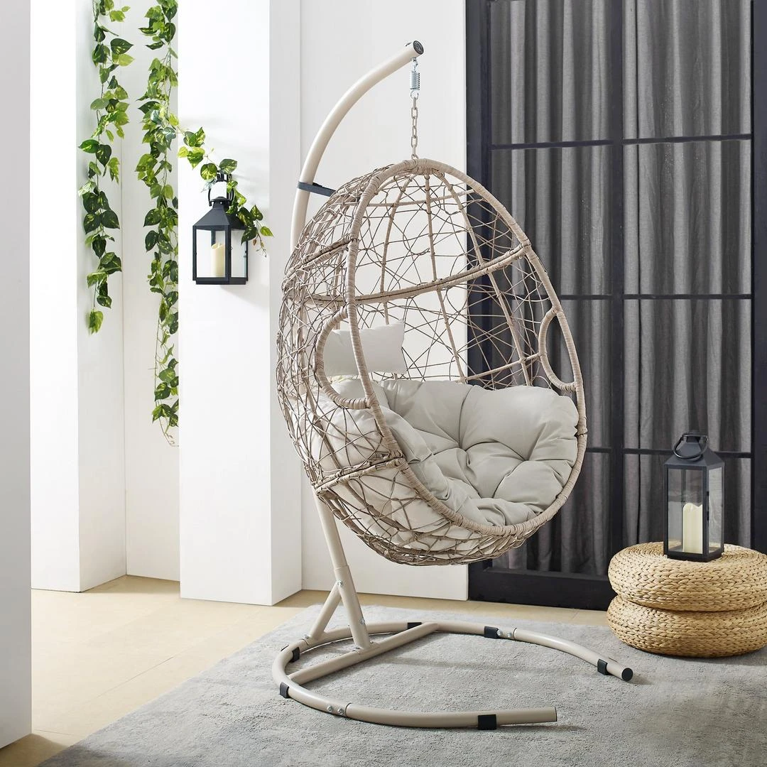 Crosley - Cleo Indoor/Outdoor Wicker Hanging Egg Chair 11 Crosley - Cleo Indoor/Outdoor Wicker Hanging Egg Chair - Image 11