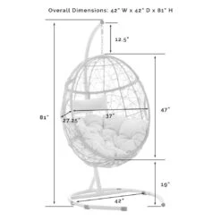 Crosley - Cleo Indoor/Outdoor Wicker Hanging Egg Chair 27 Crosley - Cleo Indoor/Outdoor Wicker Hanging Egg Chair -Equipment Pools Outdoor Wicker Hanging Egg Chair 13