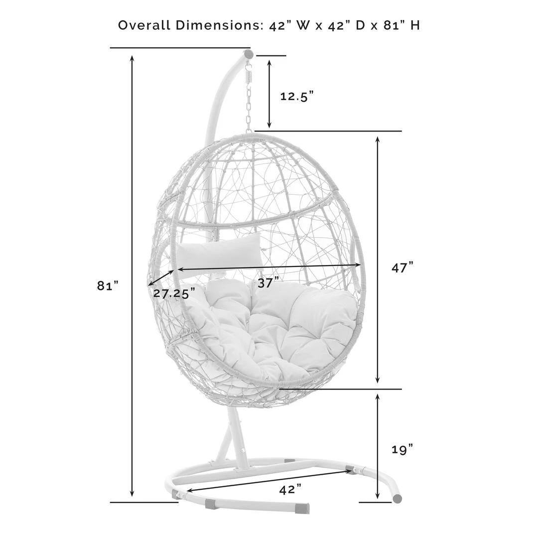 Crosley - Cleo Indoor/Outdoor Wicker Hanging Egg Chair 14 Crosley - Cleo Indoor/Outdoor Wicker Hanging Egg Chair - Image 14
