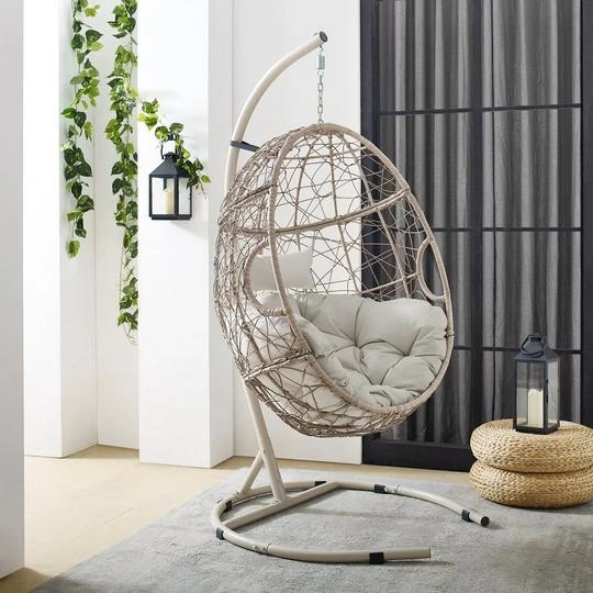 Crosley - Cleo Indoor/Outdoor Wicker Hanging Egg Chair 4 Crosley - Cleo Indoor/Outdoor Wicker Hanging Egg Chair - Image 4