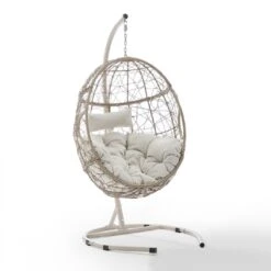 Crosley - Cleo Indoor/Outdoor Wicker Hanging Egg Chair 21 Crosley - Cleo Indoor/Outdoor Wicker Hanging Egg Chair -Equipment Pools Outdoor Wicker Hanging Egg Chair 7