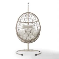 Crosley - Cleo Indoor/Outdoor Wicker Hanging Egg Chair 22 Crosley - Cleo Indoor/Outdoor Wicker Hanging Egg Chair -Equipment Pools Outdoor Wicker Hanging Egg Chair 8