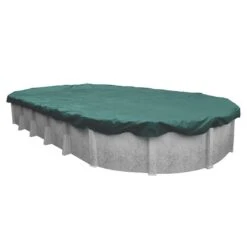 Midwest Canvas - Oval Winter Pool Cover, 12 Year Warranty, Green -Equipment Pools Oval Winter Pool Cover 12 Year Warranty Green 6