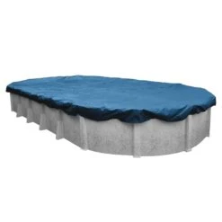 Midwest Canvas - 16' X 32' Oval Winter Pool Cover, 8 Year Warranty, Blue -Equipment Pools Oval Winter Pool Cover 8 Year Warranty Blue 16