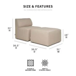 Big Joe - Patio 2-Piece Sectional Couch, Terra Bask -Equipment Pools Patio 2 Piece Sectional Couch Terra Bask 5