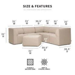 Big Joe - Patio 6-Piece Sectional Couch, Terra Bask 7 Big Joe - Patio 6-Piece Sectional Couch, Terra Bask -Equipment Pools Patio 6 Piece Sectional Couch Terra Bask 3