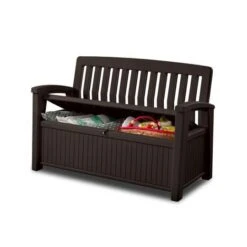 Keter - Patio Storage Bench 60 Gallons, Brown -Equipment Pools Patio Storage Bench 60 Gallons Brown 2