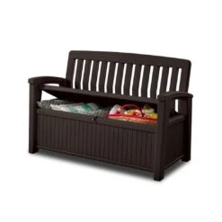 Keter - Patio Storage Bench 60 Gallons, Brown -Equipment Pools Patio Storage Bench 60 Gallons Brown 5
