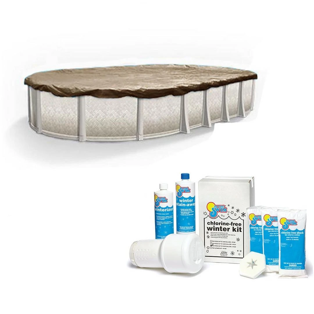 Polar Protector 20-Year 21' X 41' Oval Winter Pool Cover With Pool Closing Kit Up To 35,000 Gallons Bundle 2 Polar Protector 20-Year 21' X 41' Oval Winter Pool Cover With Pool Closing Kit Up To 35,000 Gallons Bundle - Image 2