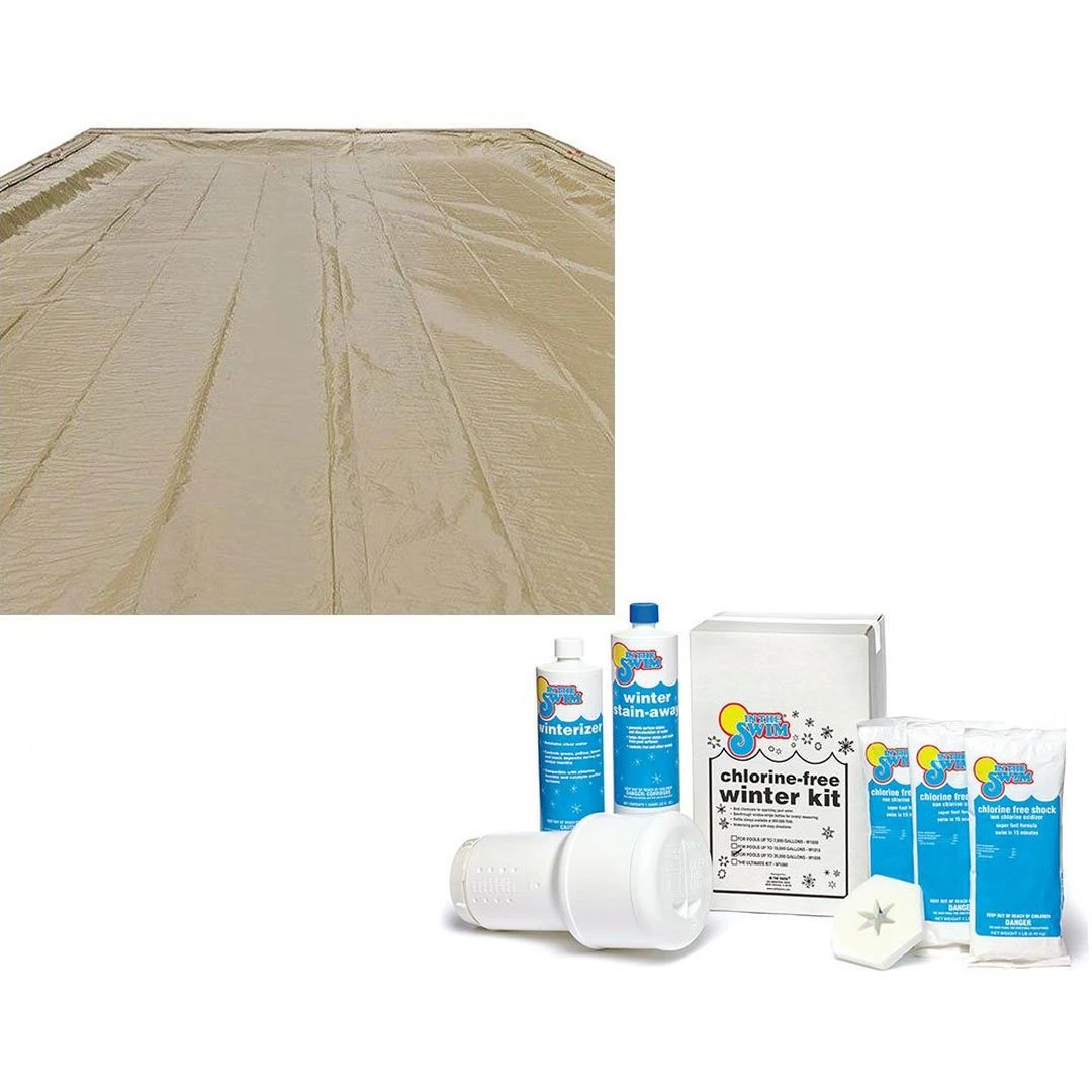 Polar Protector 20-Year 25' X 45' Rectangle Winter Pool Cover With Pool Closing Kit Up To 35,000 Gallons Bundle 2 Polar Protector 20-Year 25' X 45' Rectangle Winter Pool Cover With Pool Closing Kit Up To 35,000 Gallons Bundle - Image 2