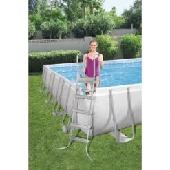 Bestway - Power Steel 31' X 16' Rectangle Above Ground Pool Set -Equipment Pools Power Steel 31 x 16 Rectangle Above Ground Pool Set 8