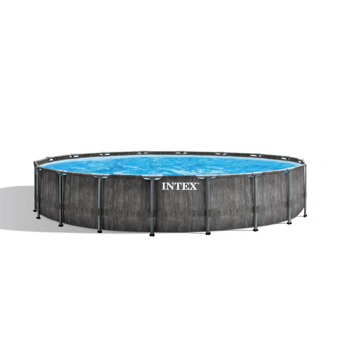 Intex - Prism Frame Greywood Above Ground Pool 18' Round X 48" Depth 11 Intex - Prism Frame Greywood Above Ground Pool 18' Round X 48" Depth - Image 11