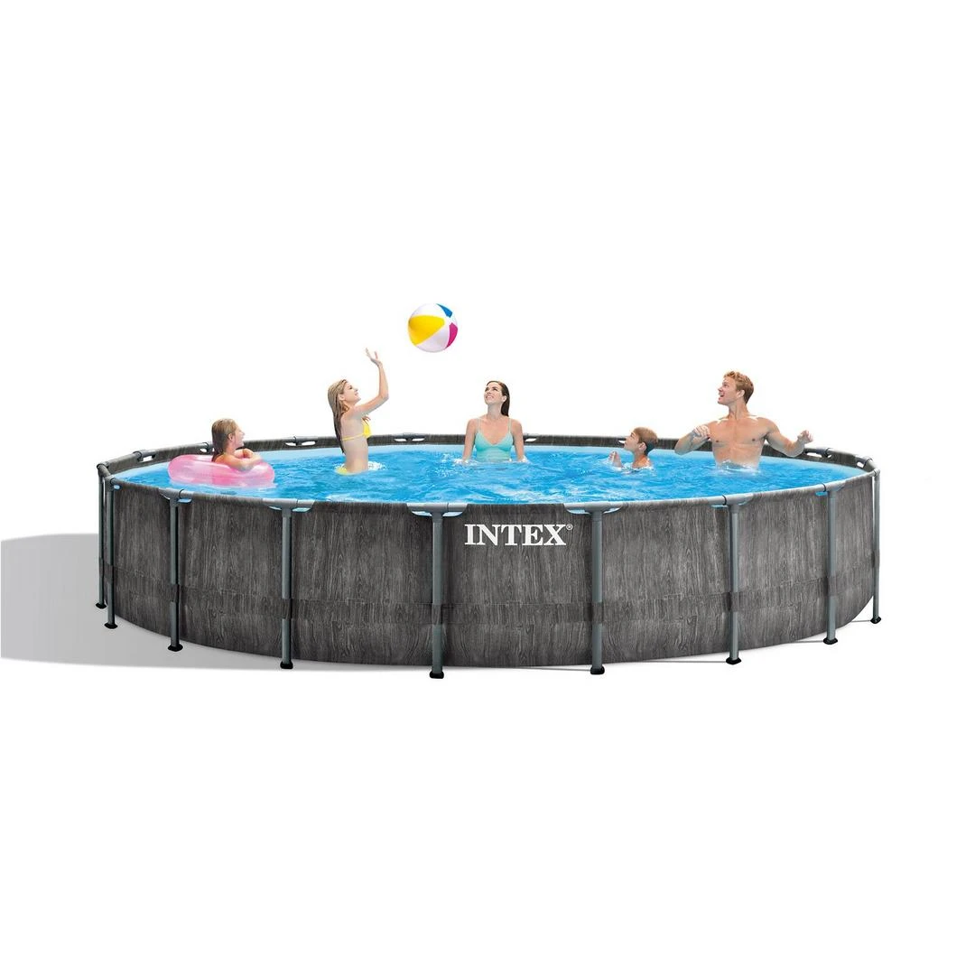 Intex - Prism Frame Greywood Above Ground Pool 18' Round X 48" Depth 8 Intex - Prism Frame Greywood Above Ground Pool 18' Round X 48" Depth - Image 8