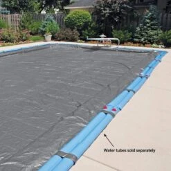 Midwest Canvas - 30' X 50' Rectangle Winter Pool Cover, 16 Year Warranty, Silver -Equipment Pools Rectangle Winter Pool Cover 16 Year Warranty Silver 3