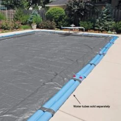 Midwest Canvas - 30' X 50' Rectangle Winter Pool Cover, 16 Year Warranty, Silver -Equipment Pools Rectangle Winter Pool Cover 16 Year Warranty Silver 8