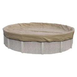 Polar Protector 28' Round Winter Pool Cover, 20 Year Warranty -Equipment Pools Round Polar Protector Above Ground Winter Pool Cover 20 Year Warranty Tan 14