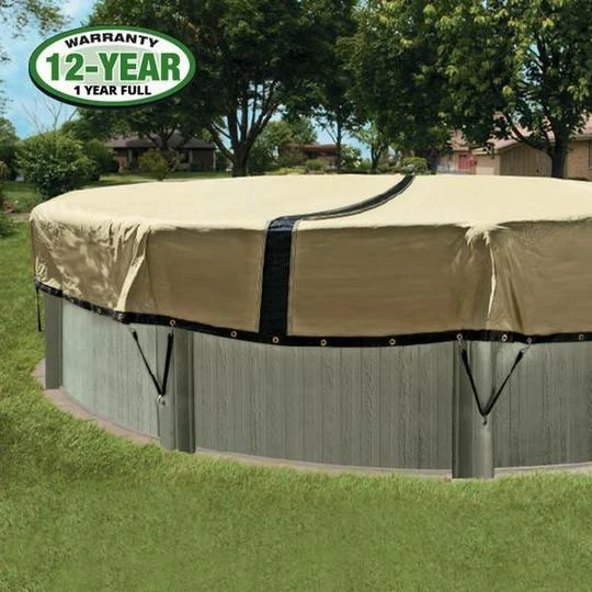 Round Ultimate 3000 Above Ground Winter Pool Cover, 12-Year Warranty, Tan 1 Round Ultimate 3000 Above Ground Winter Pool Cover, 12-Year Warranty, Tan