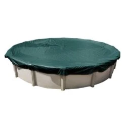 Midwest Canvas - 12' Round Winter Pool Cover, 12 Year Warranty, Green -Equipment Pools Round Winter Pool Cover 12 Year Warranty Green 6