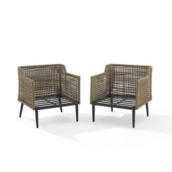 Crosley - Southwick 2-Piece Outdoor Wicker Armchair Set -Equipment Pools Southwick 2 Piece Outdoor Wicker Armchair Set 4