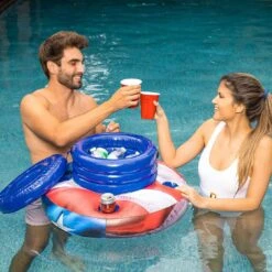 Pool Candy - Stars & Stripes Floating Drink Cooler -Equipment Pools Stars Stripes Floating Drink Cooler 4