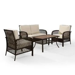 Crosley - Tribeca 4-Piece Outdoor Wicker Conversation Set, Brown KO70037BR-SA
