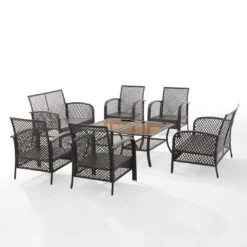 Crosley - Tribeca 8-Piece Outdoor Wicker Conversation Set, Brown 35 Crosley - Tribeca 8-Piece Outdoor Wicker Conversation Set, Brown -Equipment Pools Tribeca 8 Piece Outdoor Wicker Conversation Set Brown 15