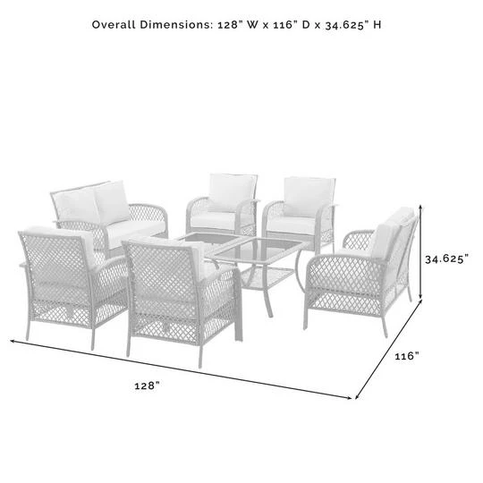 Crosley - Tribeca 8-Piece Outdoor Wicker Conversation Set, Brown 10 Crosley - Tribeca 8-Piece Outdoor Wicker Conversation Set, Brown - Image 10