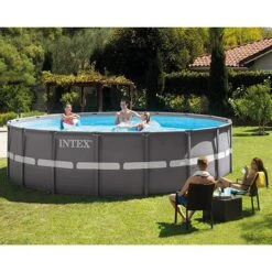 Intex - Ultra Frame 18' X 52" Round Metal Frame Above Ground Pool Package -Equipment Pools Ultra Frame 18 x 52 Round Metal Frame Above Ground Pool Package 3