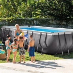 Intex - Ultra Frame 9' X 18' Rectangle Metal Frame Above Ground Pool Package -Equipment Pools Ultra Frame 9 x 18 Rectangle Metal Frame Above Ground Pool Package 4