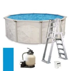 Weekender II 15' Round 52" Tall Above Ground Pool Package -Equipment Pools Weekender II 52 Tall Round Above Ground Pool Package 12