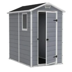 Keter - Manor 4x6 Resin Storage Shed, Grey/White -Equipment Pools White 10