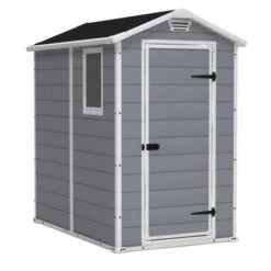 Keter - Manor 4x6 Resin Storage Shed, Grey/White