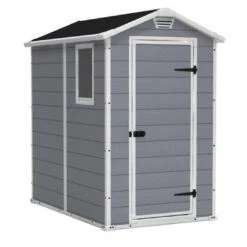 Keter - Manor 4x6 Resin Storage Shed, Grey/White -Equipment Pools White 9